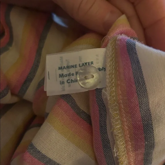 Marine LAYER Doze Short Sleeve PJ Top in Retro Ombre Stripe Medium M NWOT - Picture 6 of 10